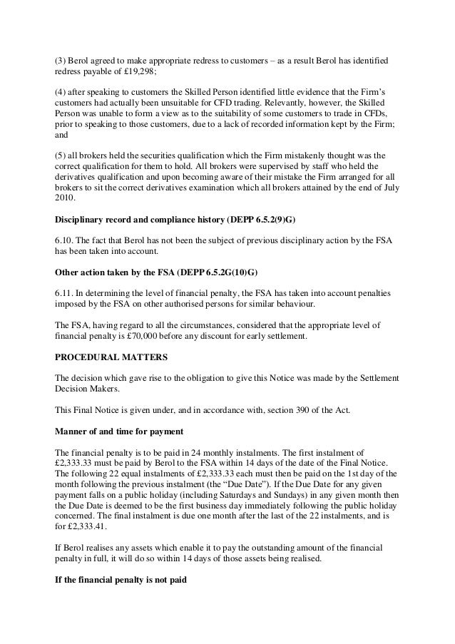 Fsa Fca Final Notice Example