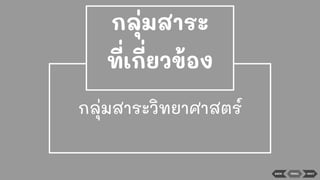 BACK MENU NEXT
กลุ่มสาระวิทยาศาสตร์
กลุ่มสาระ
ที่เกี่ยวข้อง
 