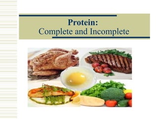 Protein:
Complete and Incomplete

 