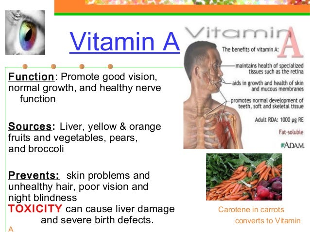 Vitamins And Minerals Chart Ppt
