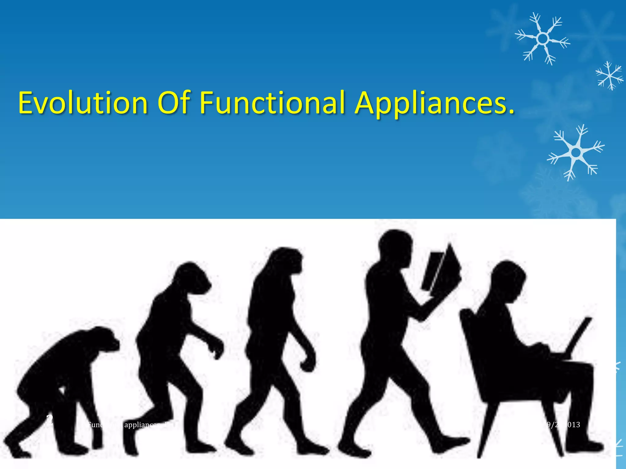 Functional Evolution Example Evolution of Functional Appliances | PPTX