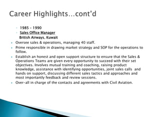 Farouk Najia Career Highlights - October 2013