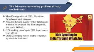 Fake News Detection Using Machine learning algorithm | PPTX