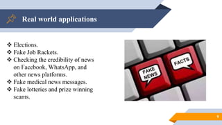 Fake News Detection Using Machine learning algorithm | PPTX