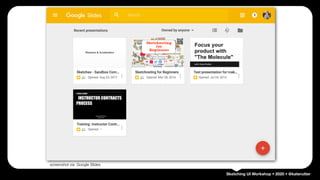 Sketching UI Workshop • 2020 • @katerutter
screenshot via Google Slides
 