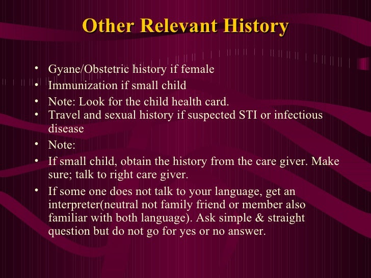 History taking in Medicine