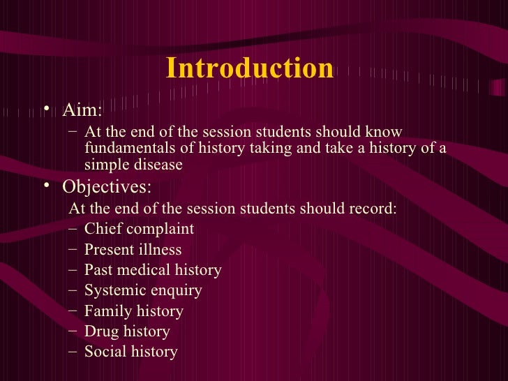 History taking in Medicine