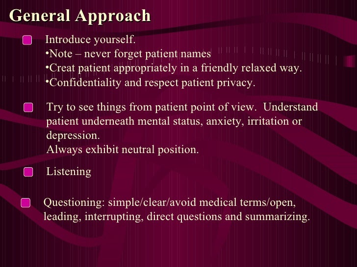 History taking in Medicine