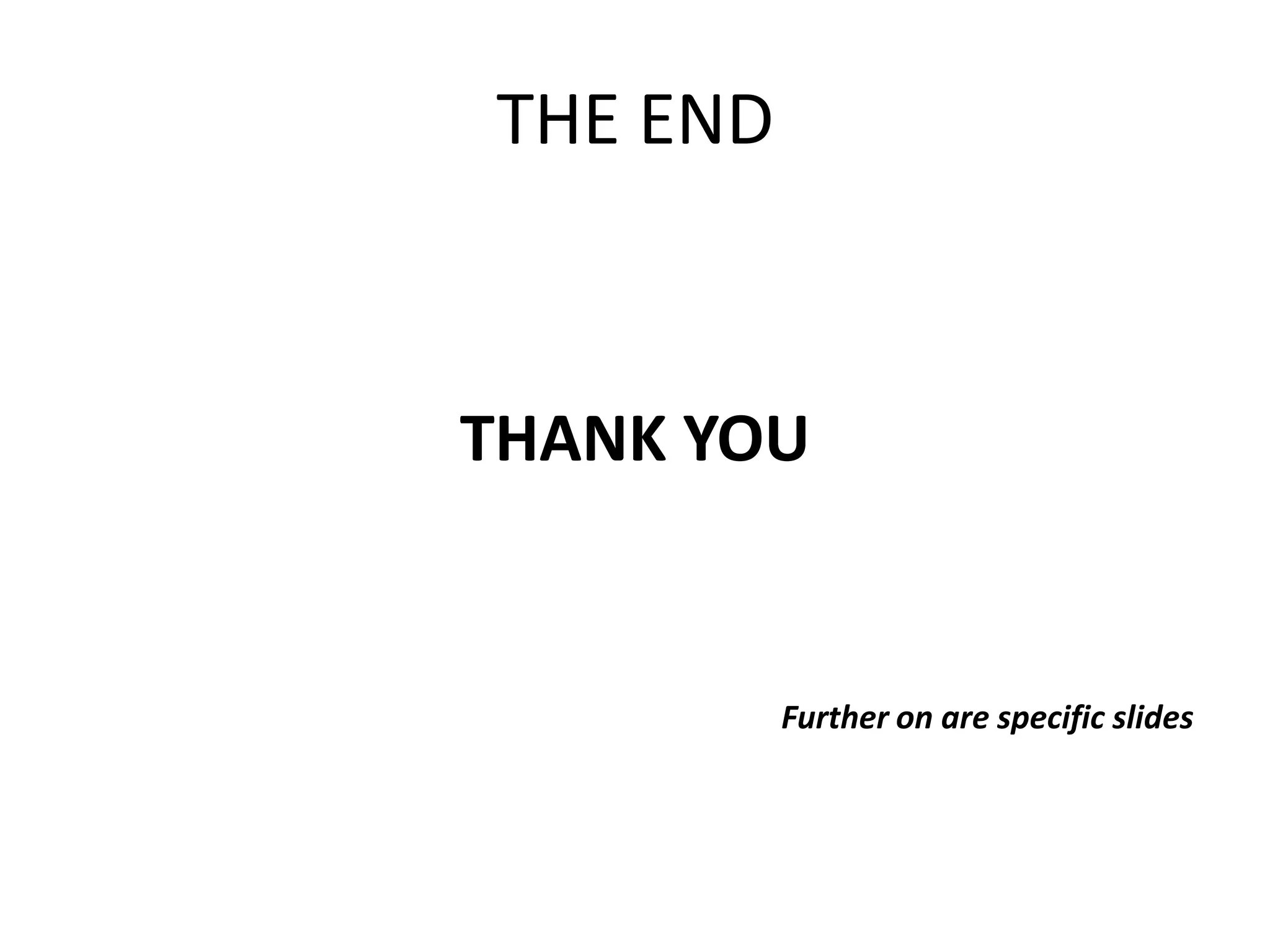 THE END



THANK YOU


          Further on are specific slides
 