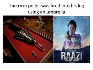 The ricin pellet was fired into his leg
using an umbrella
 