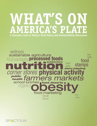 WHAT’S ON
AMERICA’S PLATE
A Dynamic Look at Today’s Food Policy and Sustainability Discussion
 