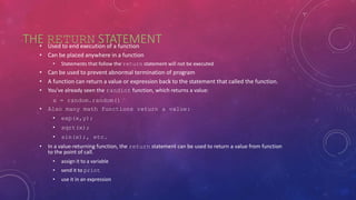 Function Returns | PPTX