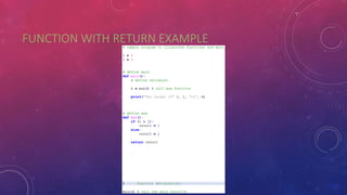 FUNCTION WITH RETURN EXAMPLE
 