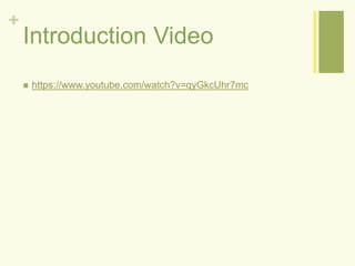 + 
Introduction Video 
 https://www.youtube.com/watch?v=qyGkcUhr7mc 
 