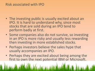 process of floating of ipo and role of merchant banker | PPTX