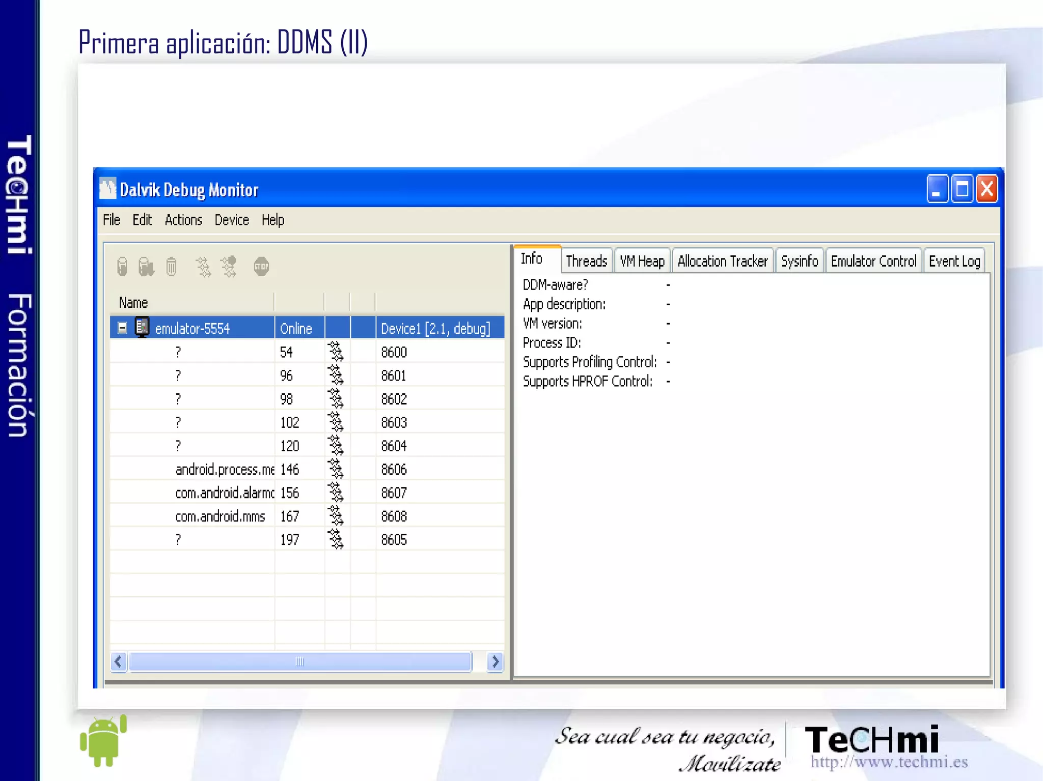 Primera aplicación: DDMS (II) 