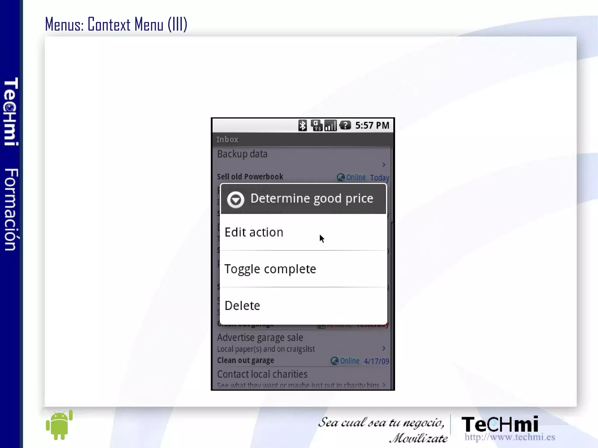 Menus: Context Menu (III) 