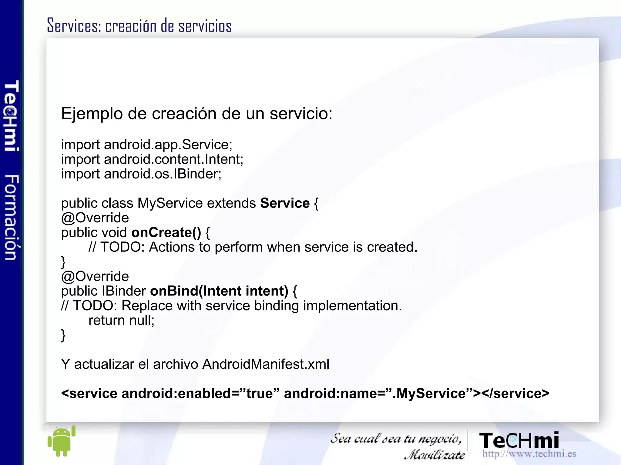 Ciclo de vida del Service (según creación) 