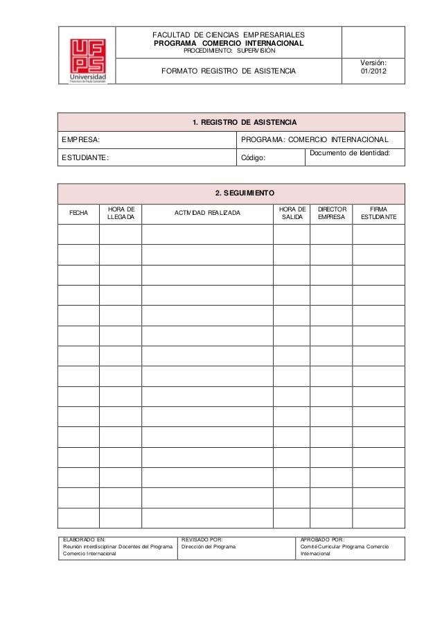 formato lista de asistencia