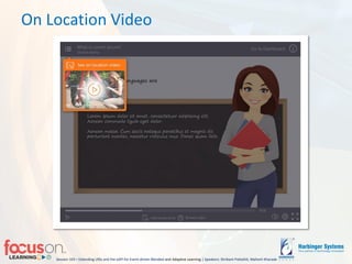 Session 103 – Extending LRSs and the xAPI for Event-driven Blended-and Adaptive Learning | Speakers: Shrikant Pattathil, Mahesh Kharade
On Location Video
 