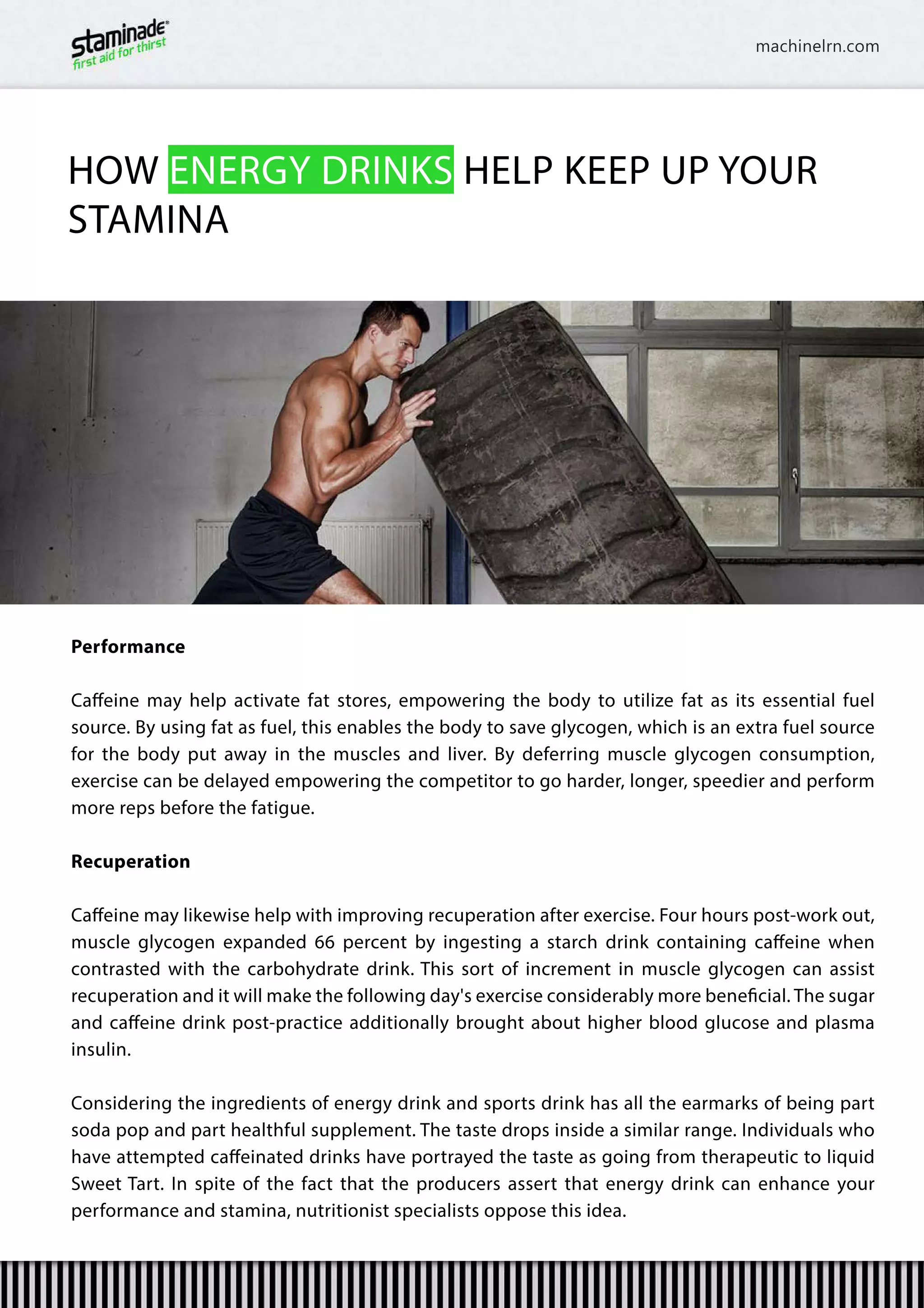 How energy drinks help keep up your stamina