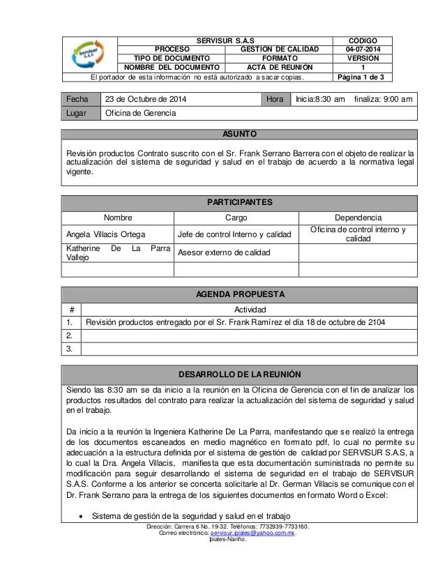 fo acta de reunion formato acta de reunion excel