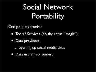FOAF for Social Network Portability