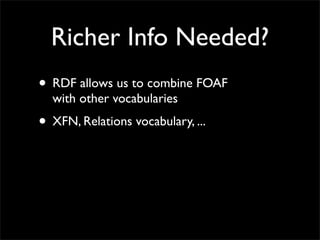 FOAF for Social Network Portability