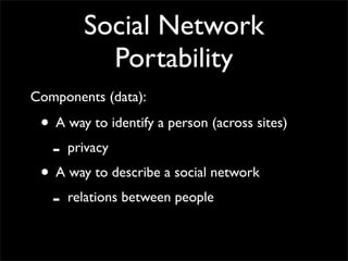 FOAF for Social Network Portability