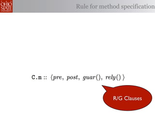 Rule for method specification




             R/G Clauses
 