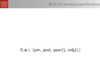 Rule for method specification
 
