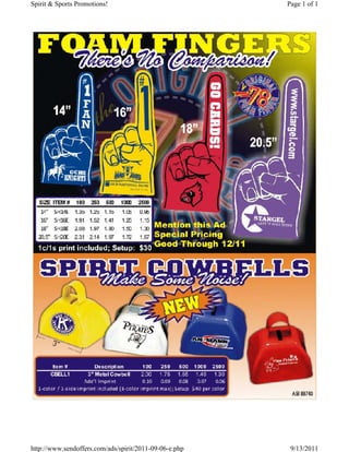 Spirit & Sports Promotions!                             Page 1 of 1




http://www.sendoffers.com/ads/spirit/2011-09-06-e.php    9/13/2011
 