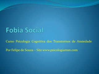 Curso Psicologia Cognitiva dos Transtornos de Ansiedade
Por Felipe de Souza – Site www.psicologiamsn.com
 