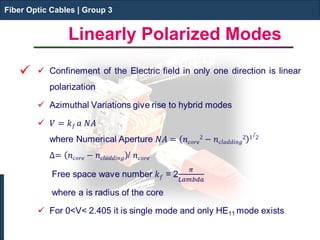 Fiber Optic Cables | Group 3 
Linearly Polarized Modes 
 
Fiber Optic Cables | Group 3  