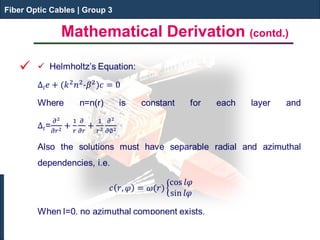Fiber Optic Cables | Group 3 
 
Fiber Optic Cables | Group 3 
Mathematical Derivation (contd.)  