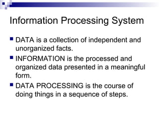 PRESENTATION OF INFORMATION PROCESSING SYSTEM | PPT