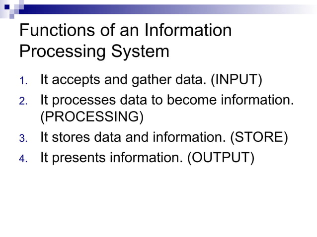 PRESENTATION OF INFORMATION PROCESSING SYSTEM | PPT