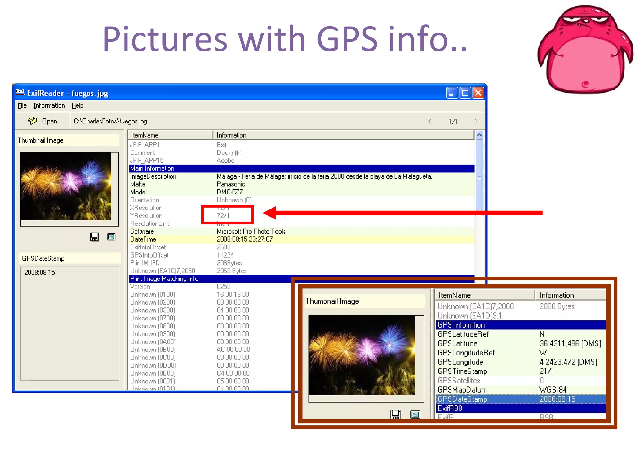 Pictures with GPS info.. 