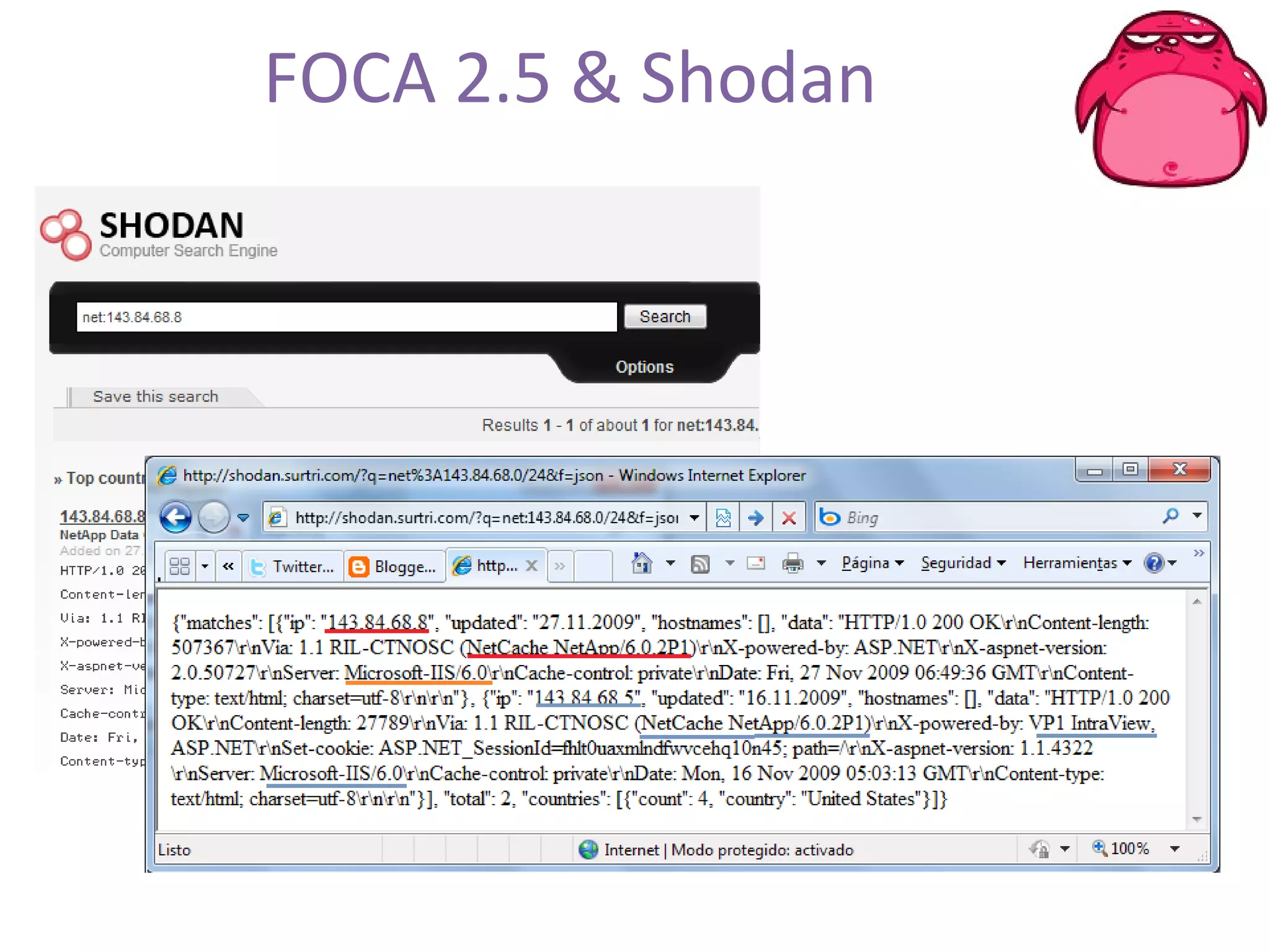 FOCA 2.5 & Shodan 