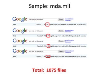 Sample: mda.mil Total:  1075 files 