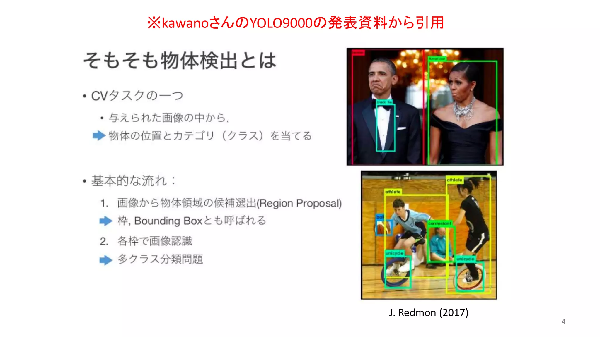 4
※kawanoさんのYOLO9000の発表資料から引用
J. Redmon (2017)
 