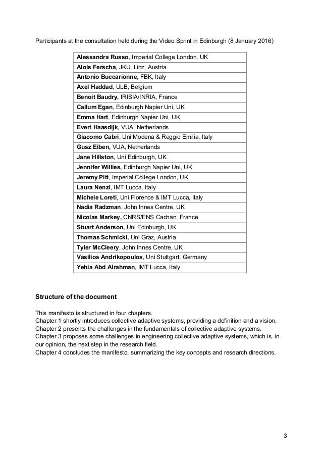 Fundamentals Of Collective Adaptive Systems Manifesto Fundamentals Of Collective Adaptive Systems Manifesto