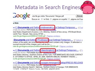 Metadata in SearchEngines