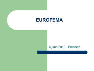 EUROFEMA
6 june 2019 - Brussels
 