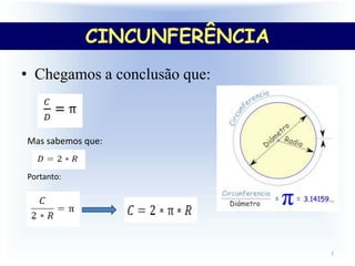 • Chegamos a conclusão que:
Mas sabemos que:
Portanto:
7
CINCUNFERÊNCIA
 