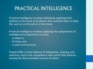 The concept of intelligence and its role in lifelong learning and ...