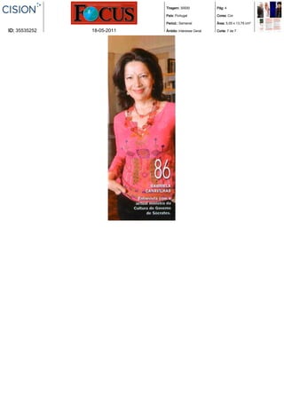 Tiragem: 30000            Pág: 4

                            País: Portugal            Cores: Cor

                            Period.: Semanal          Área: 5,05 x 13,79 cm²

ID: 35535252   18-05-2011   Âmbito: Interesse Geral   Corte: 7 de 7
 