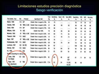 Limitaciones estudios precisión diagnóstica Sesgo verificación 
