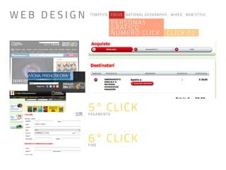 TEMATICA FOCUS NATIONAL GEOGRAPHIC WIRED NEW STYLE
PERSONAS
GRAFICO
NUMERO CLICK CLICK 02
5° CLICK
6° CLICK
PAGAMENTO
FINE
W E B D E S I G N
 