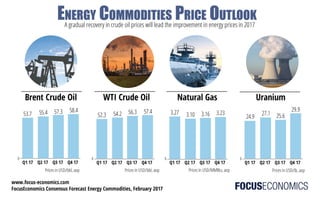 Energy Commodities Price Outlook 2017